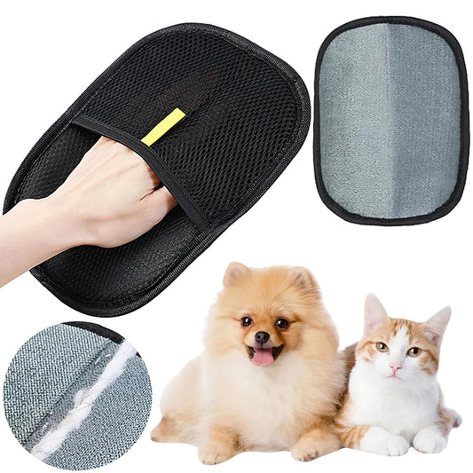 Electrostatic pet hair glove for sofas, carpets, and clothes
