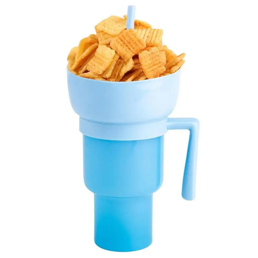 Snack and Drink Cup with straw and color-changing tumbler