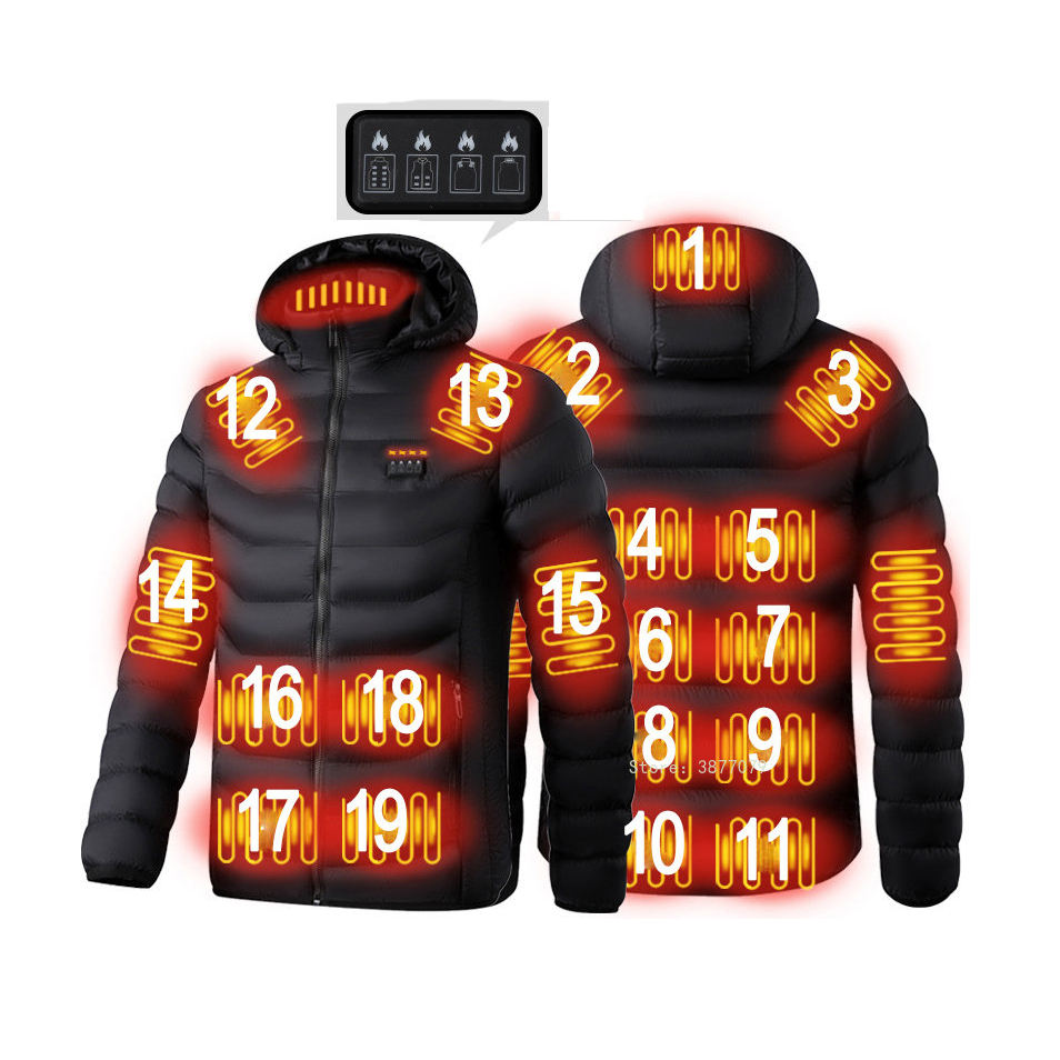 Heated jacket with adjustable temperature for winter